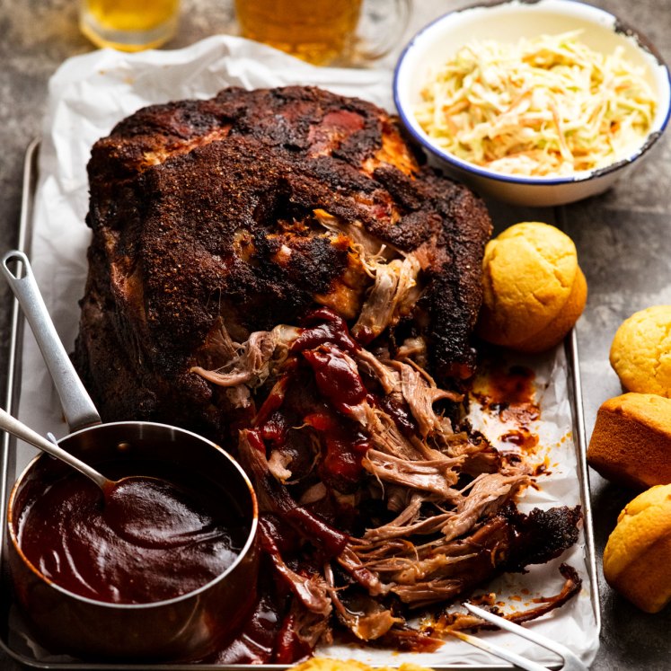 My best pulled pork with a side of Coleslaw and beer to wash it down