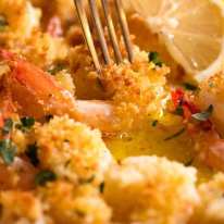 Crispy Baked Shrimp in Lemon Garlic Butter Sauce (Baked shrimp scampi)