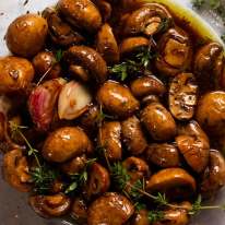 Making Balsamic marinated mushrooms