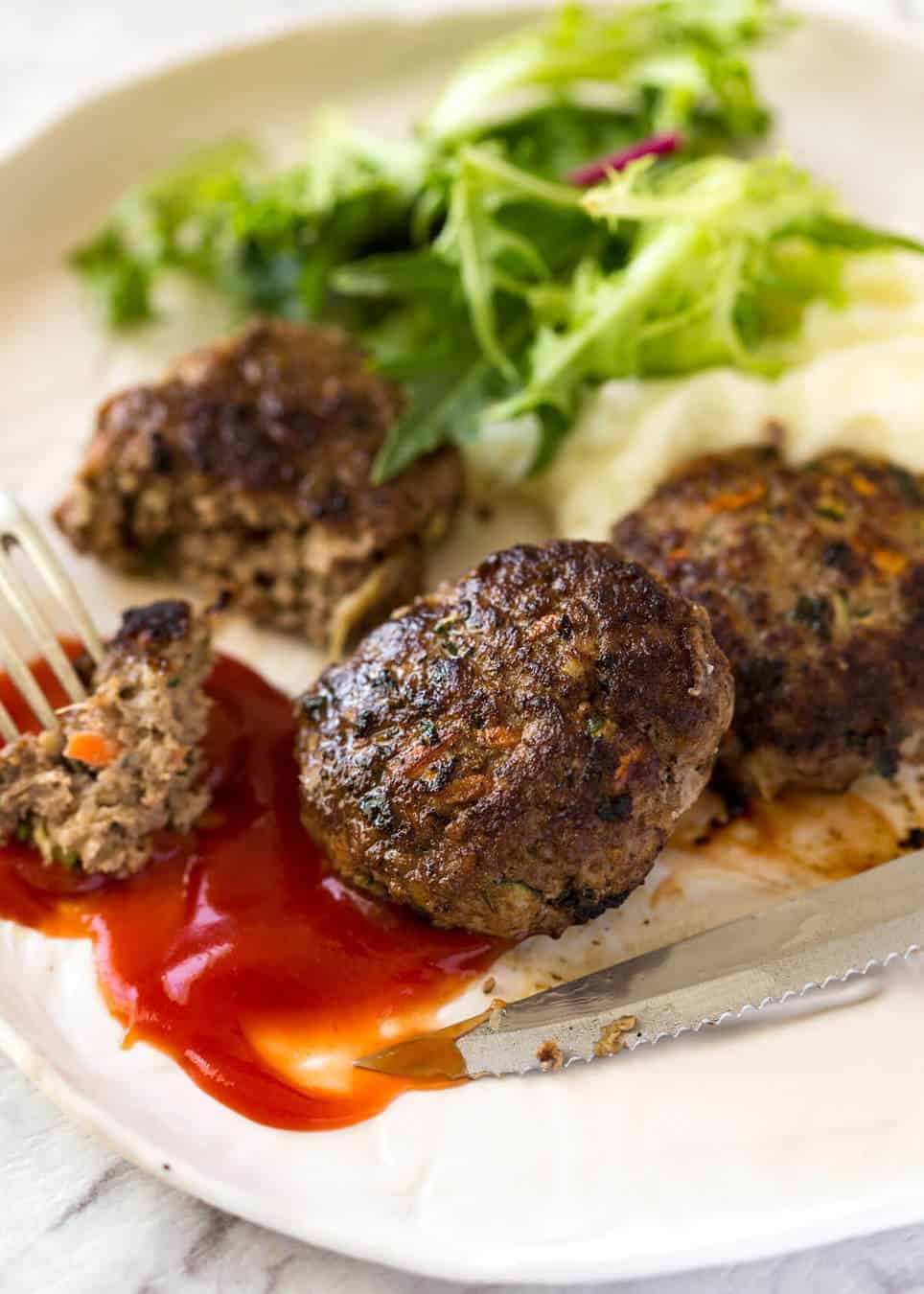 This is how to make plump, juicy, extra tasty rissoles with hidden veggies! www.recipetineats.com