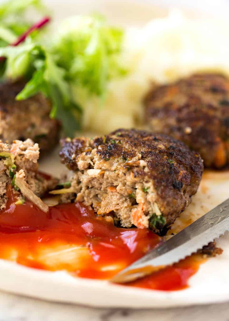 This is how to make plump, juicy, extra tasty rissoles with hidden veggies! www.recipetineats.com