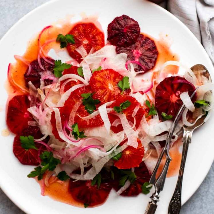 Overhead photo of Blood Orange Salad