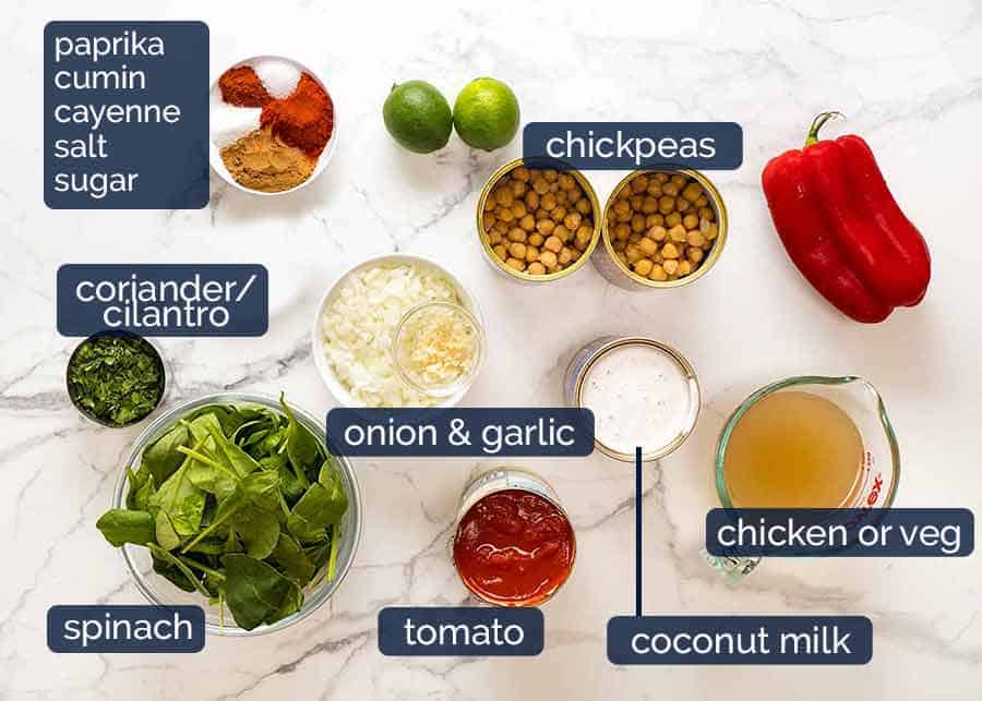 Brazilian Chickpea Curry ingredients