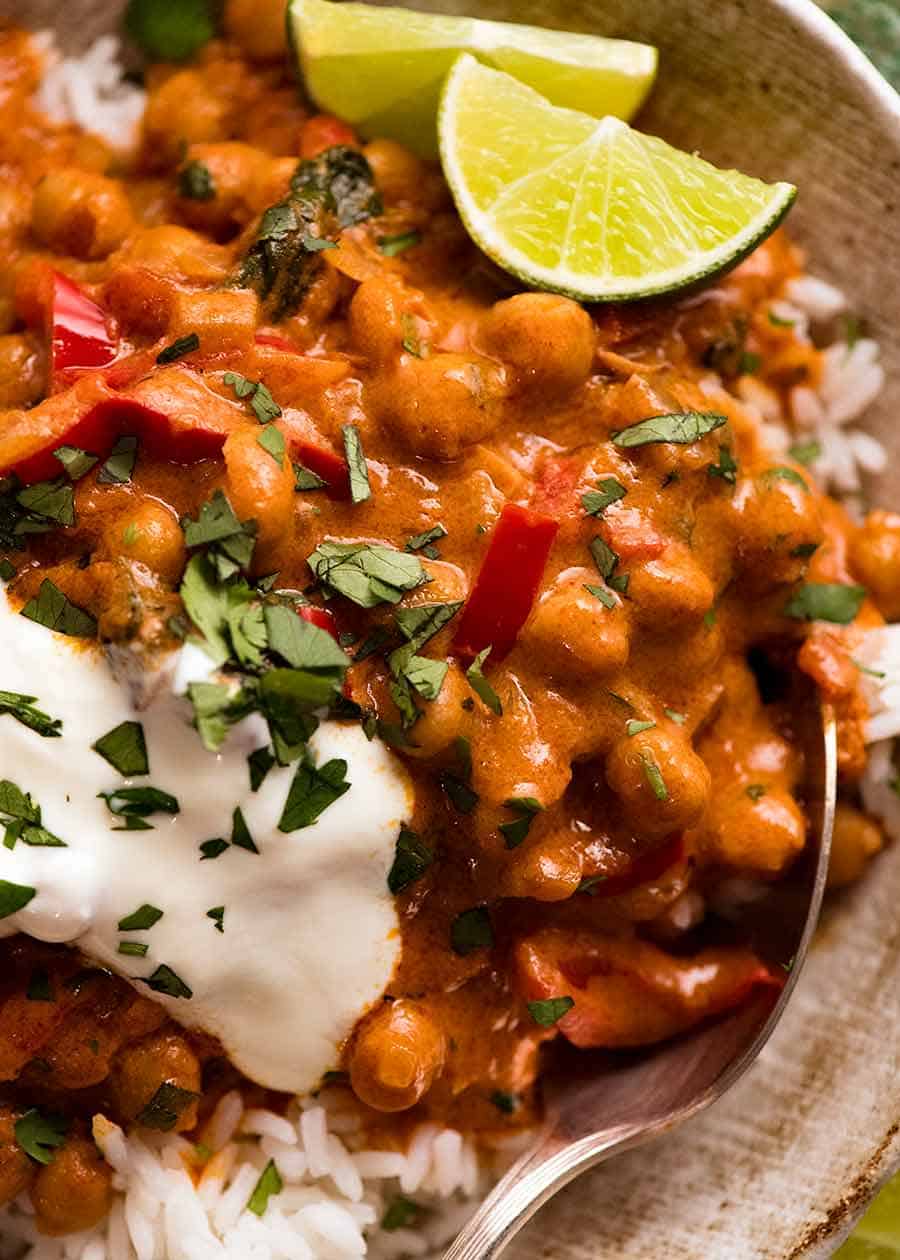 Close up of Brazilian Chickpea Curry in a bowl