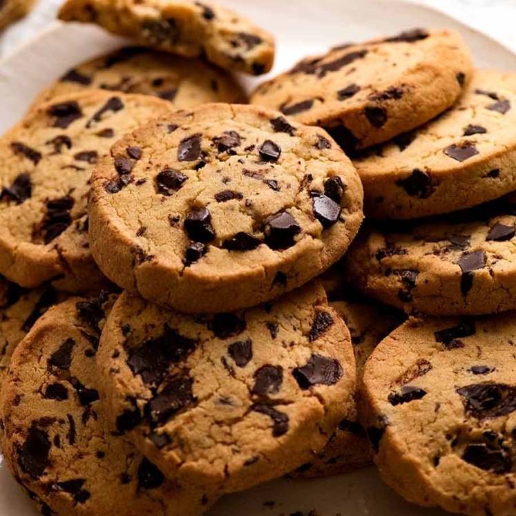 Plate of Byron Bay Chocolate Chip Cookies