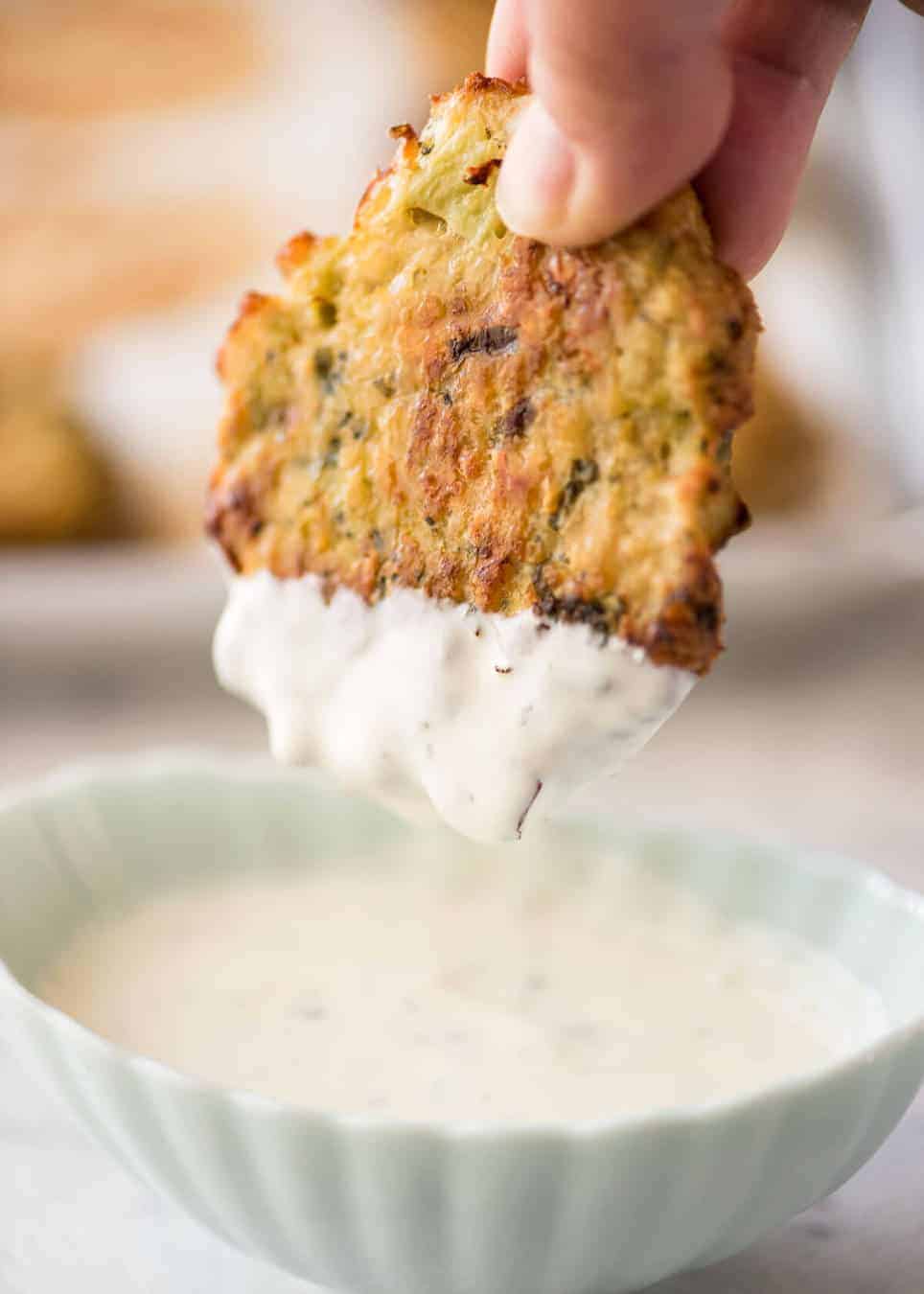 Golden and crispy on the outside, juicy and cheesy on the inside - BAKED Cheesy Broccoli Chicken Patties. recipetineats.com