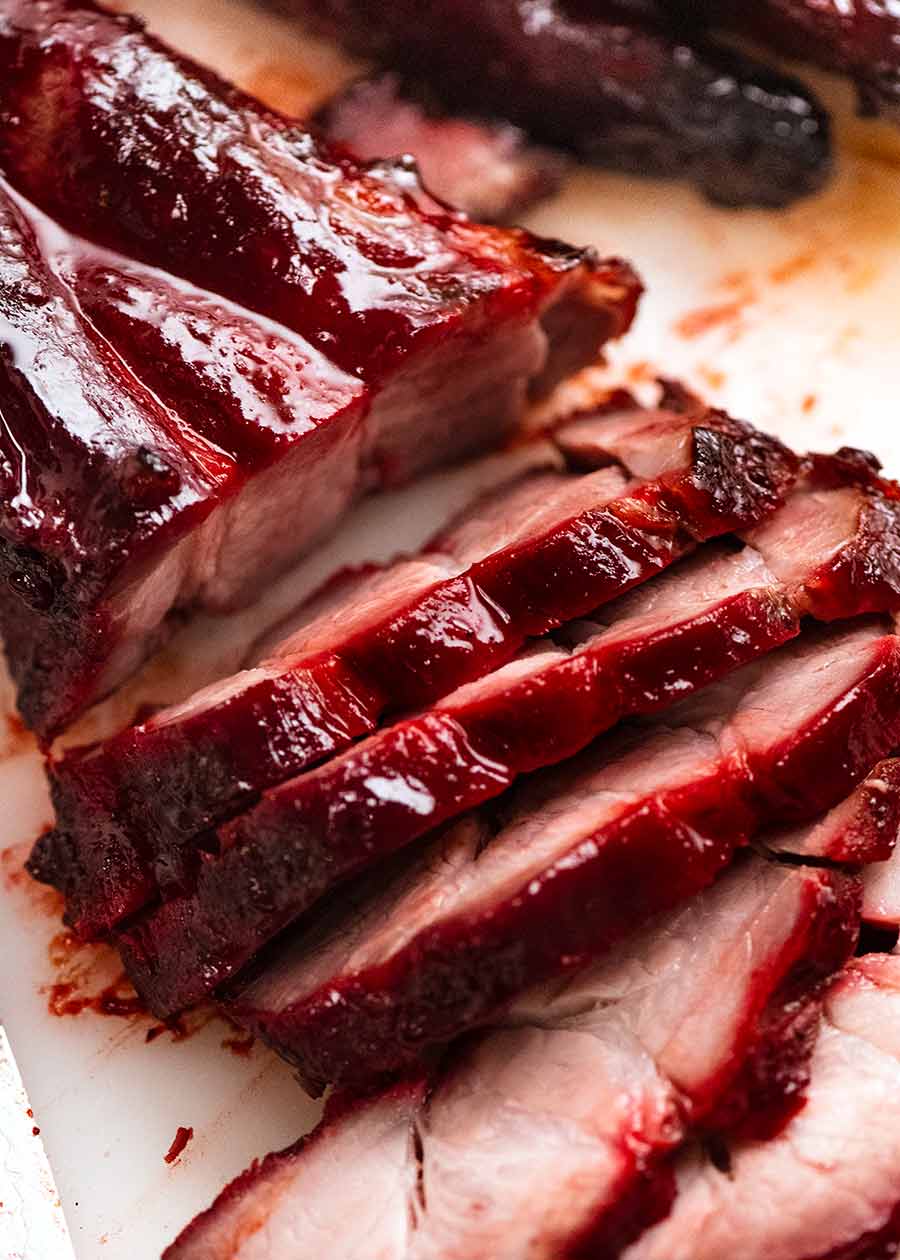 Close up of sliced Char Siu Pork - Chinese BBQ Pork