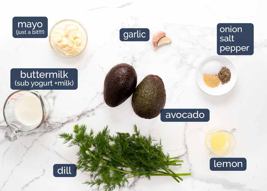 Ingredients in Avocado Ranch Dressing