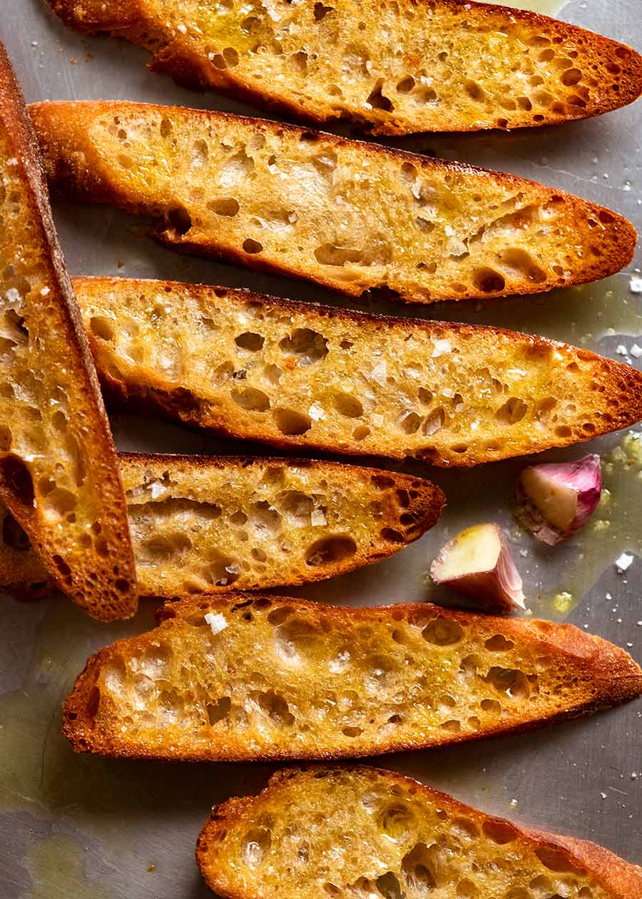 Overhead close up photo of Crostini