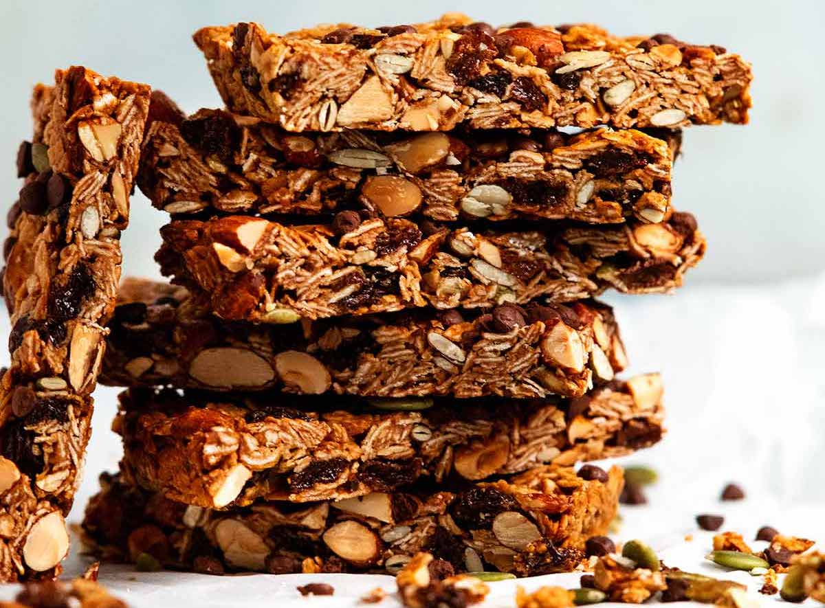 Stack of Crunchy muesli bars