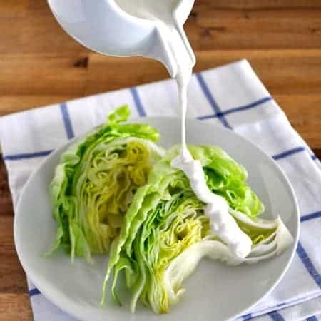 Iceberg Wedges with Creamy Feta Dressing - elegant and darn delicious, throw this together in mere minutes!