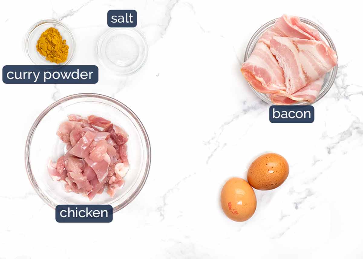 Ingredients in Singapore Chicken Vermicelli Noodles