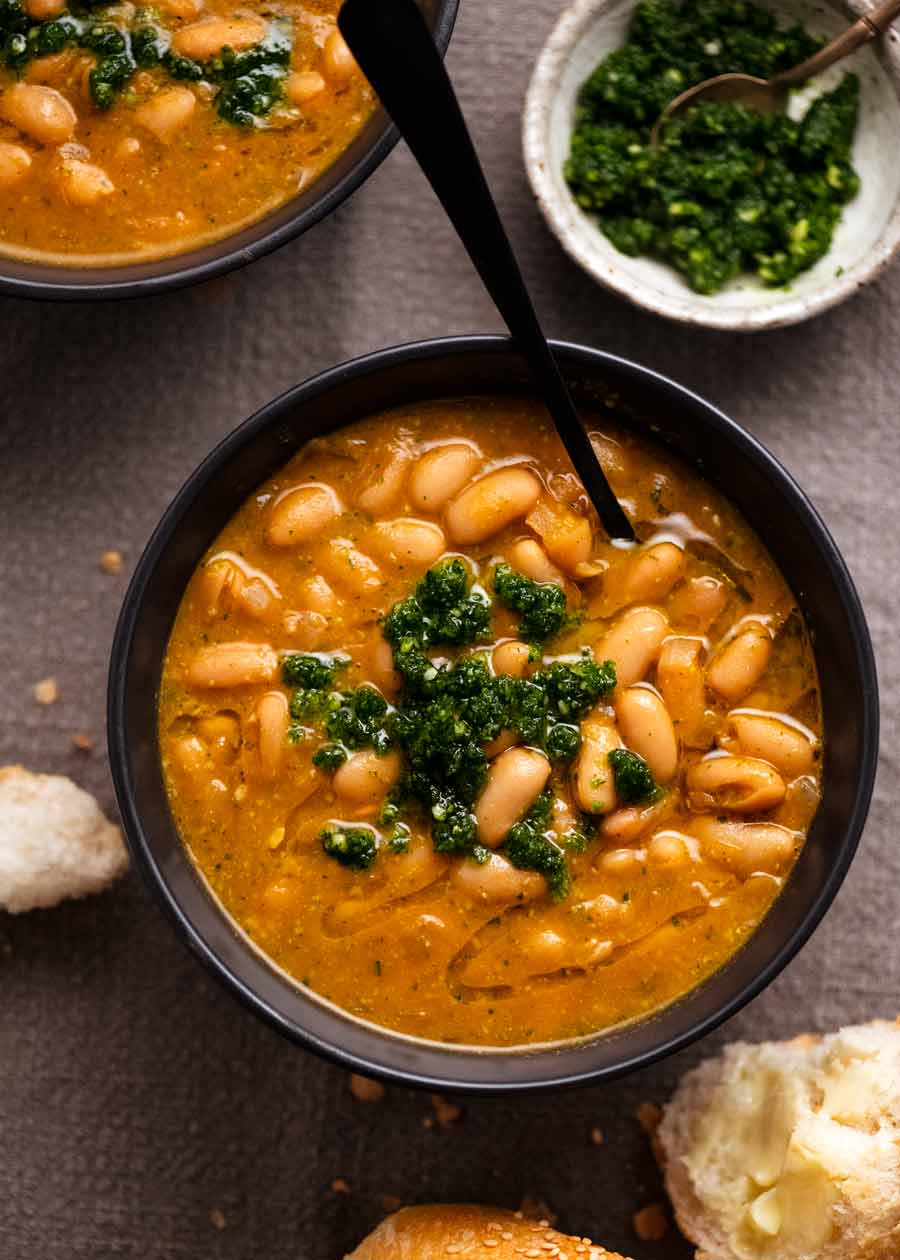 Bowl of El Bulli Bean Soup with Picada