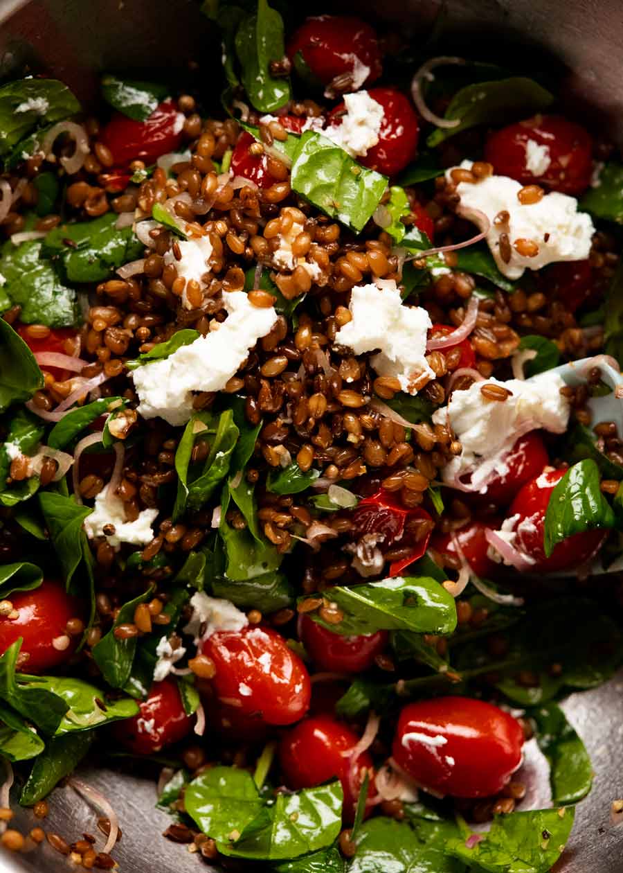 Close up of Farro Salad