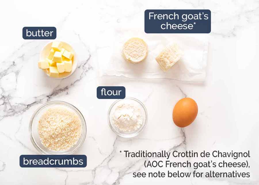 Ingredients in Warm French Goat's Cheese Salad (Salade de Chêvre Chaud)