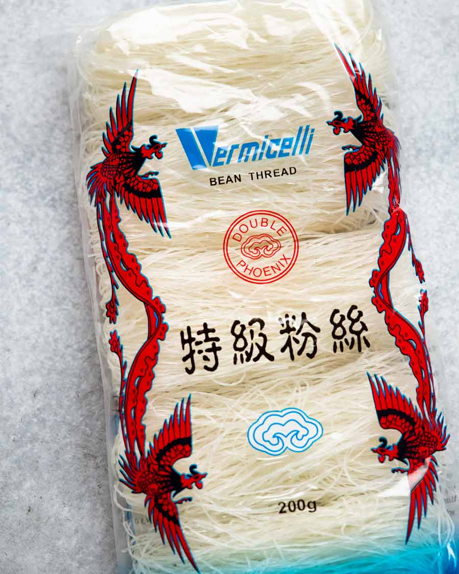 Glass noodles cellophane dry bean thread noodles