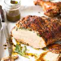 Garlic Herb Butter Roasted Turkey Breast with herb butter under the skin. Quick video tutorial provided. This is food so good, it will make you want to cry! recipetineats.com