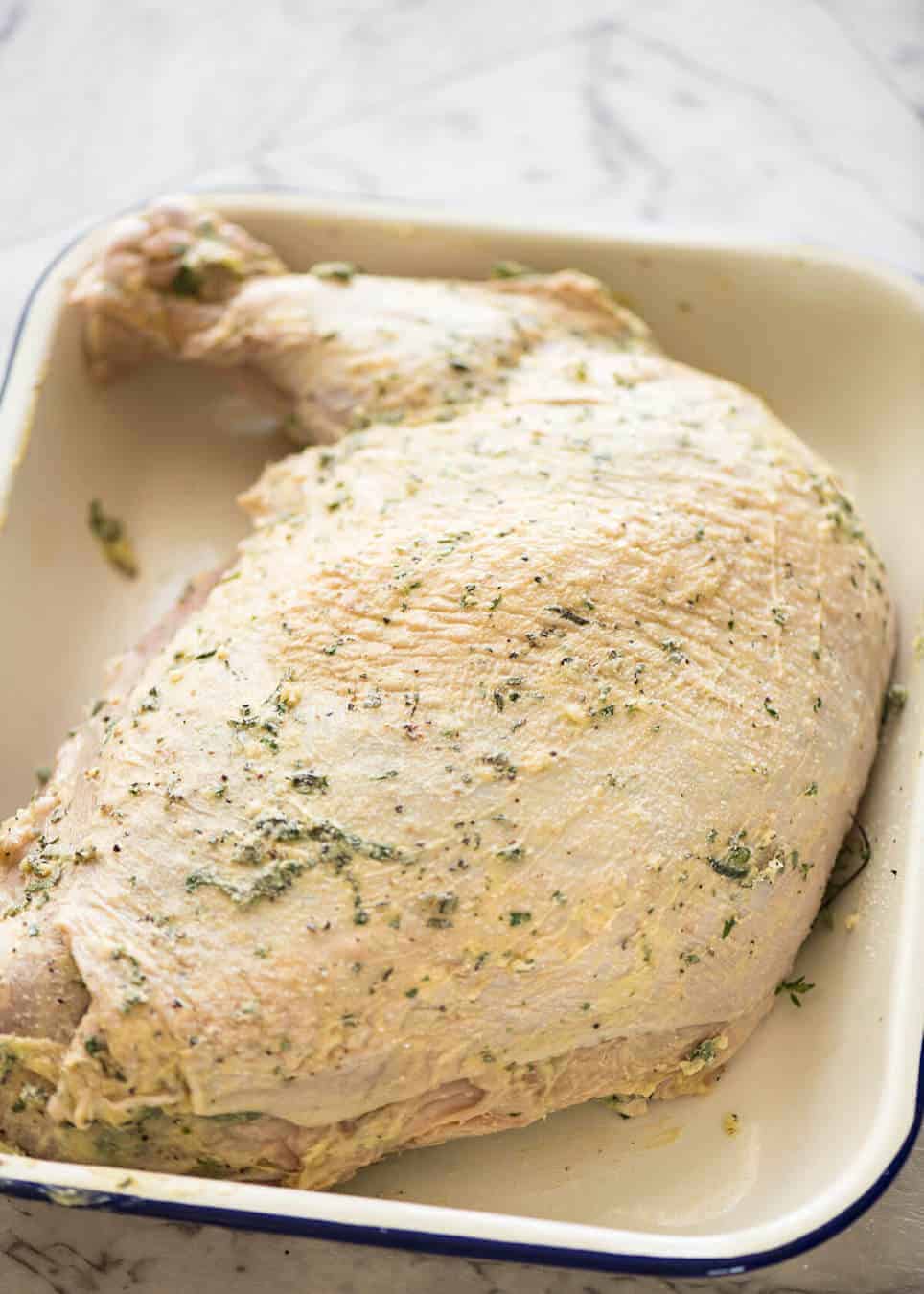 How to make turkey with herb butter under the skin (quick video tutorial provided) www.recipetineats.com