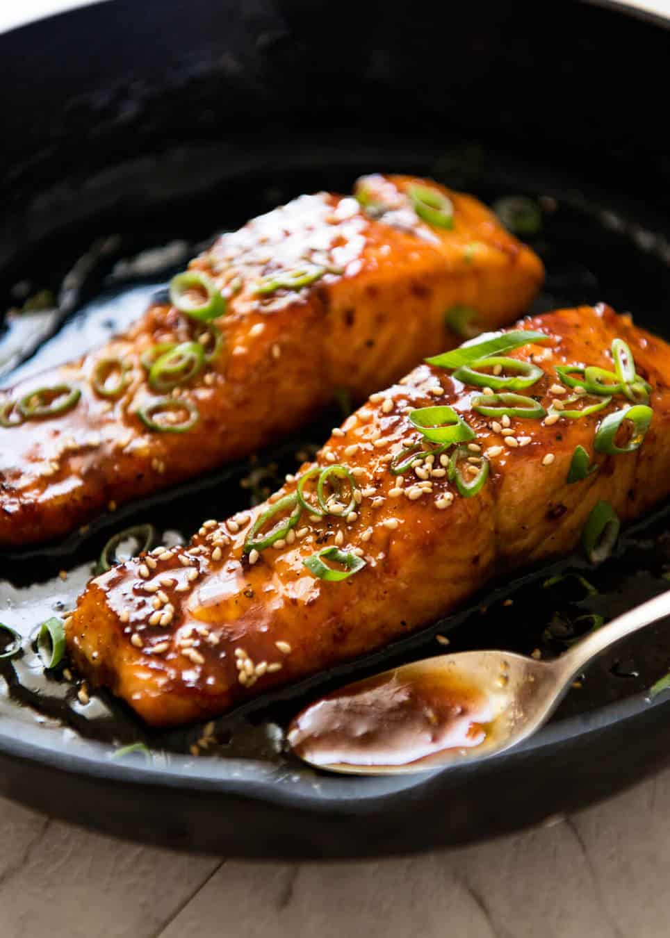 A spectacular way to serve salmon which is crazy fast, crazy easy and crazy delicious! Honey Garlic Salmon recipetineats.com