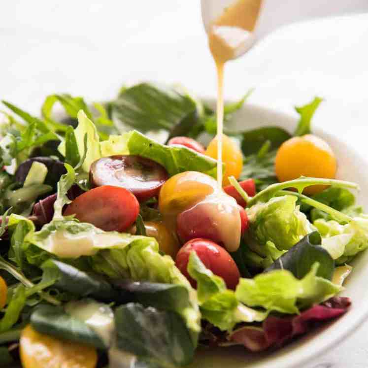 Honey Mustard Dressing - guaranteed crowd pleaser, made with honey, mustard, cider vinegar and olive oil. Keeps for 3 weeks. www.recipetineats.com