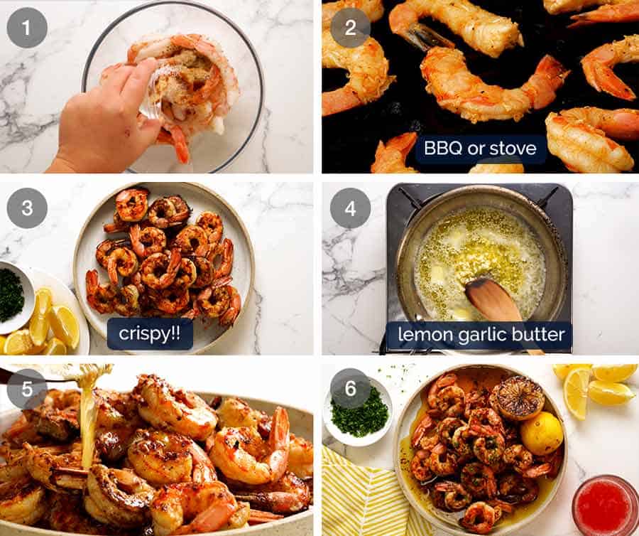 How to make Crispy Grilled Shrimp with Lemon Garlic Butter Sauce