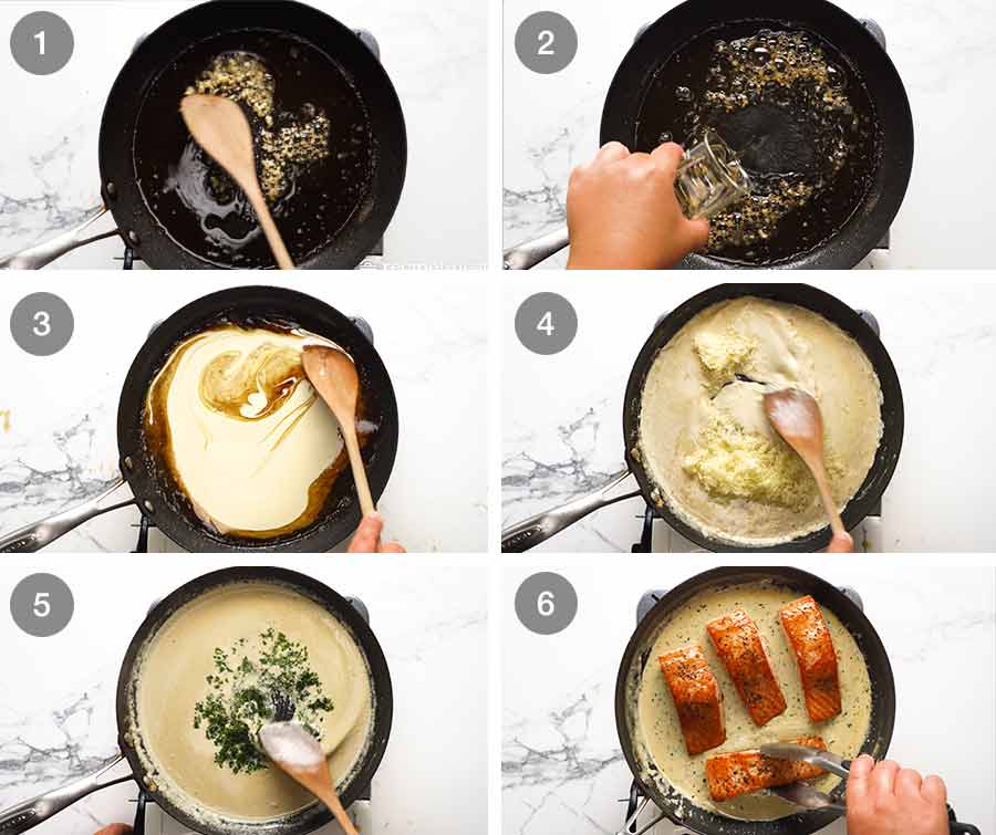 How to make Creamy Herb & Garlic Salmon Sauce