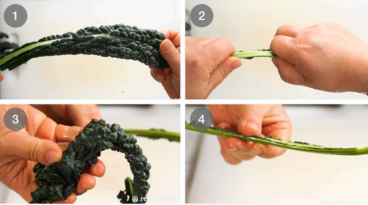 How to strip kale leaves