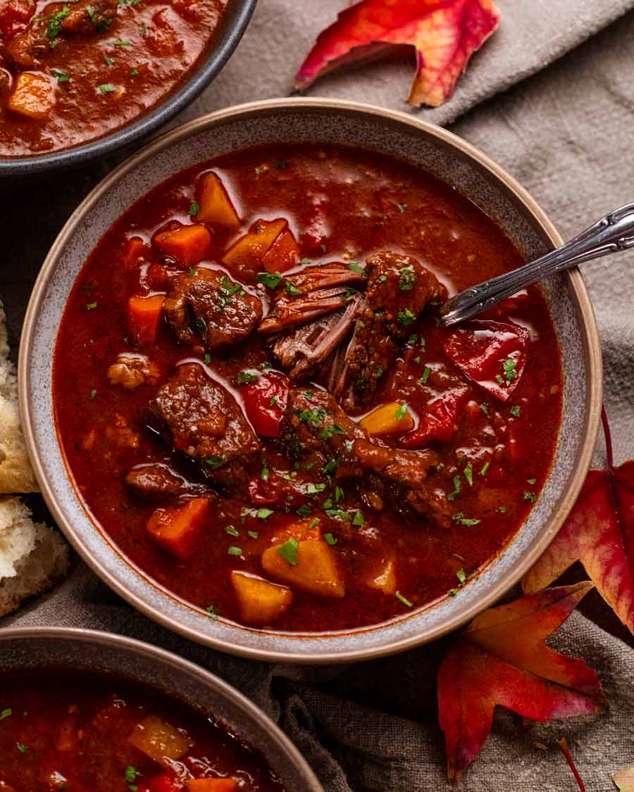 Fall apart beef in Hungarian Goulash