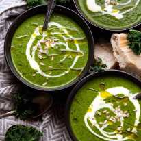 3 bowls of Immunity Boosting Green Goddess Soup