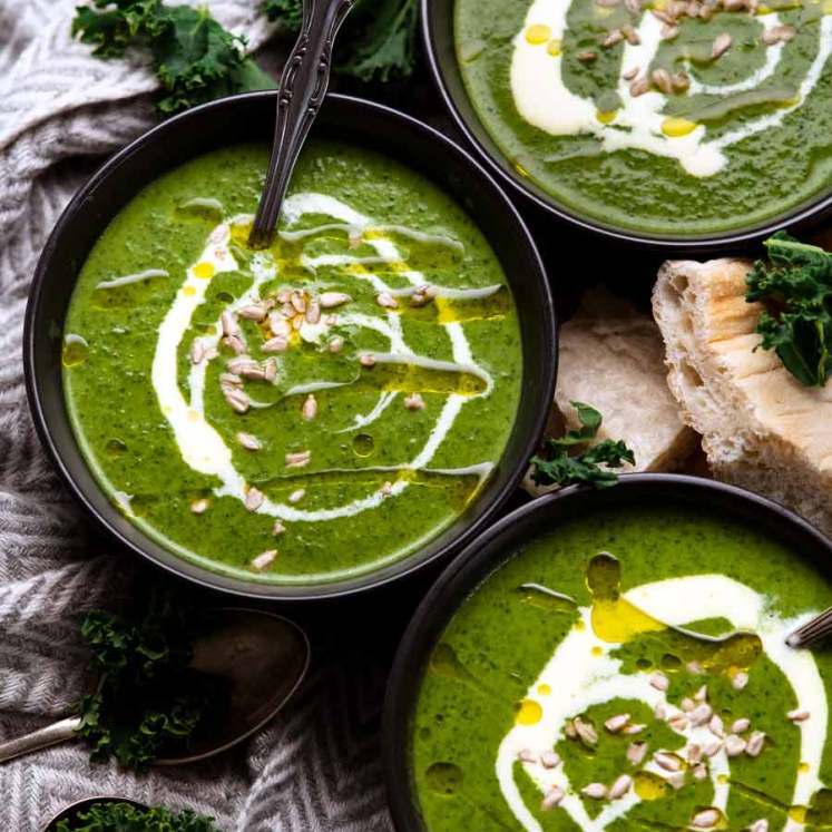 3 bowls of Immunity Boosting Green Goddess Soup