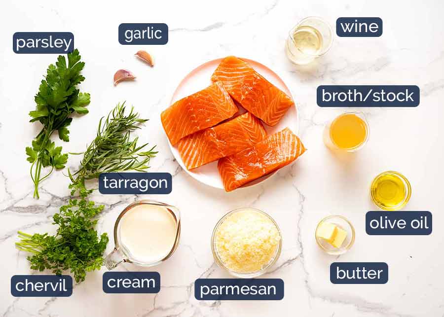 Ingredients in Creamy Herb & Garlic Salmon Sauce