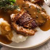 Lamb Loin Chops with Rosemary Gravy