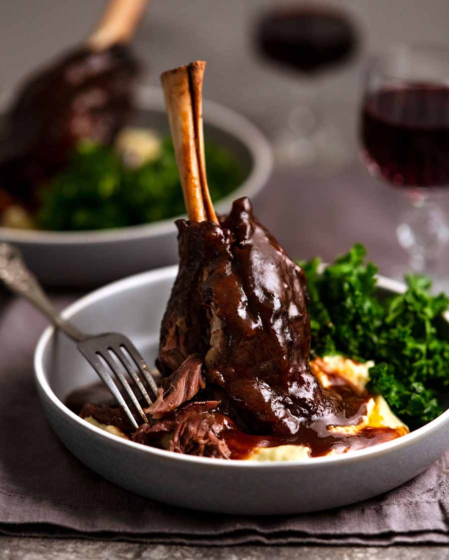 Lamb Shanks in red wine sauce - Nagi Maehashi "Dinner" cookbook