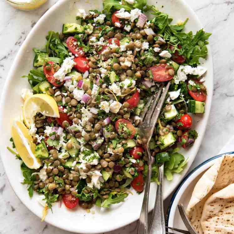 Can't-Stop-Eating-It Lentil Salad! Secret: Cook lentils in a simple flavoured broth or marinated canned lentils. recipetineats.com