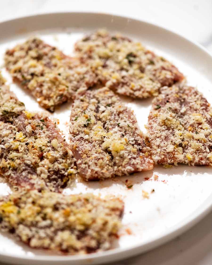 Mediterranean Crusted Sardines ready to be baked