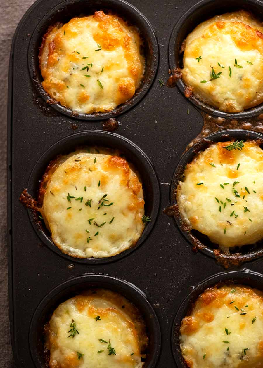 Mini Potato Dauphinoise - Gratin Stacks in a muffin tin