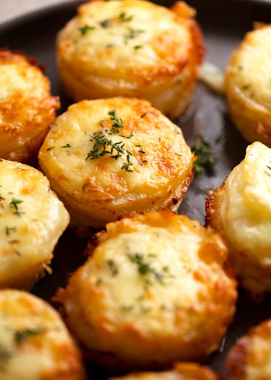 Close up photo of Mini Potato Dauphinoise - Gratin Stacks