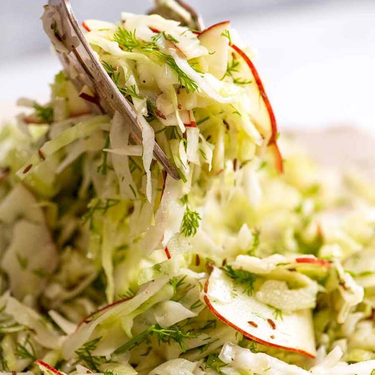 Serving No Mayo Coleslaw (Apple Slaw)