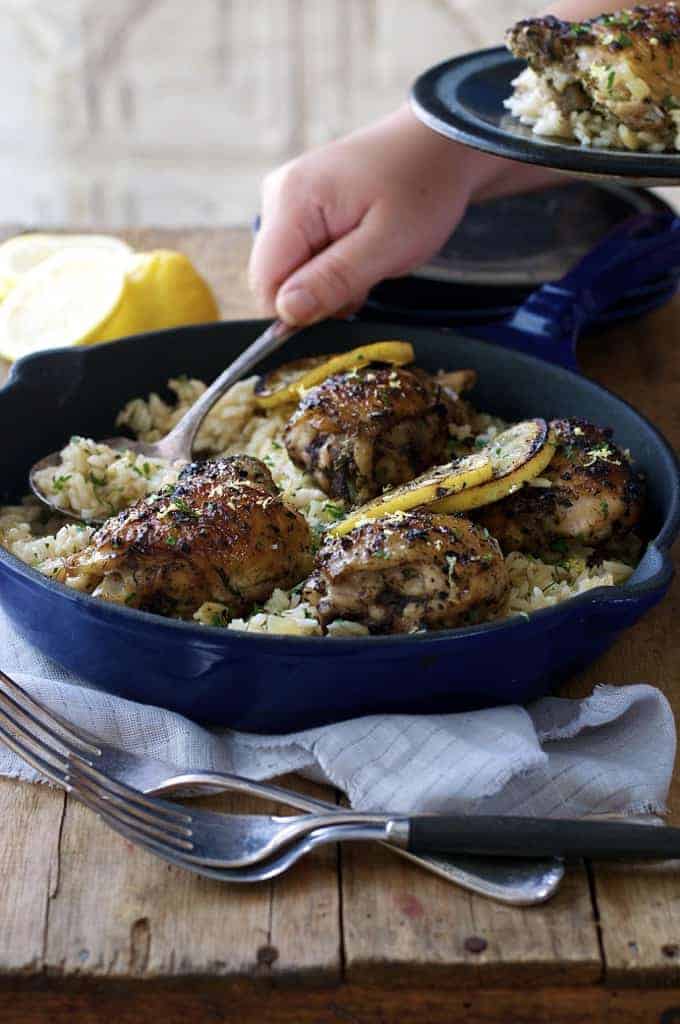 This Greek Chicken Recipe is made with an incredible lemon rice which is all made in ONE POT! recipetineats.com