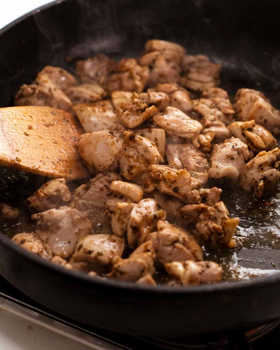 Making One Pot Greek Chicken Risoni (Orzo)