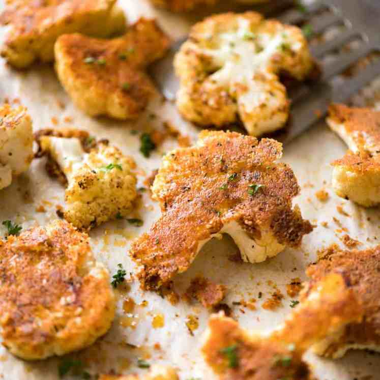 Try this Roasted Parmesan Crusted Cauliflower for dinner tonight! Serve it as a side or as a main meal, or how about as a healthy, low carb snack at a gathering? It's quick, easy and off-the-charts delicious! recipetineats.com