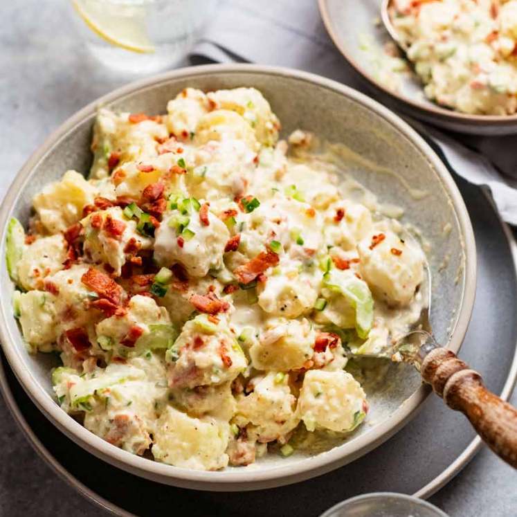 Bowl of freshly made potato salad