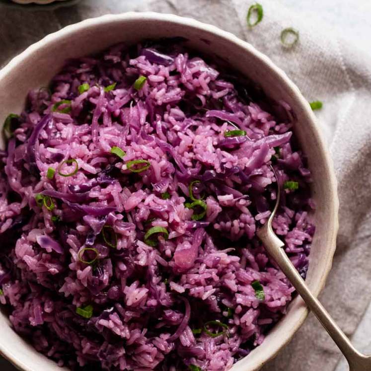 Overhead photo of Purple rice