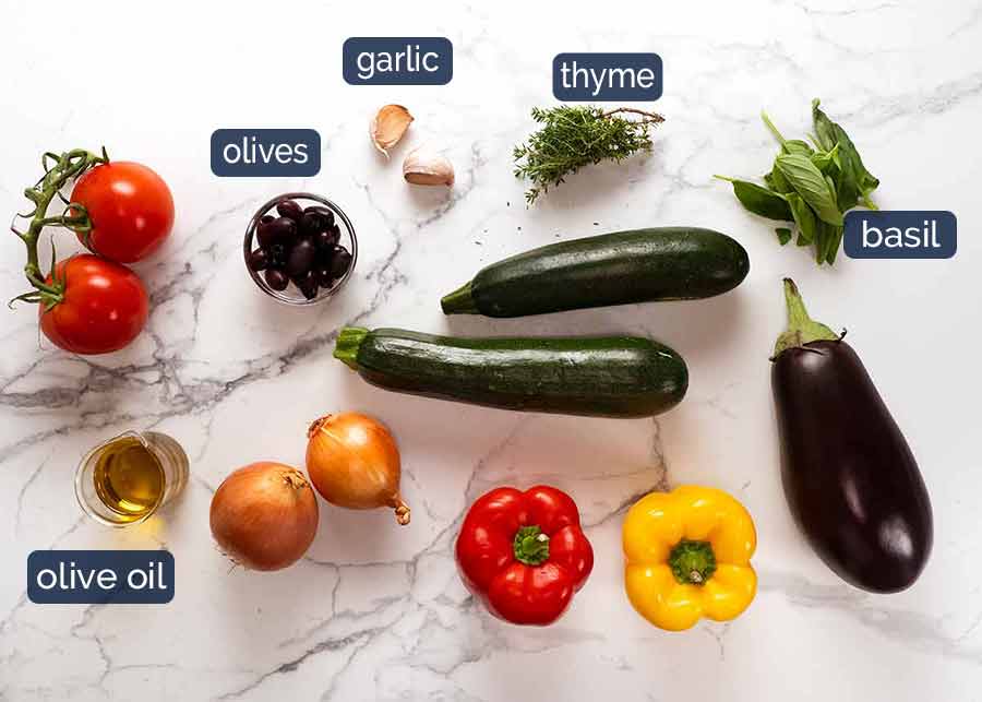 Ratatouille ingredients