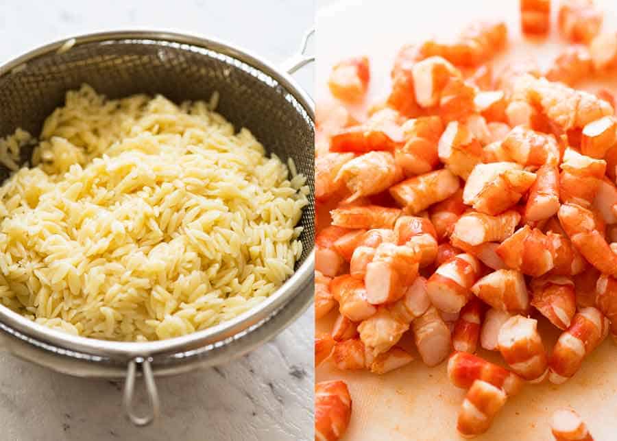 Risoni / orzo and shrimp