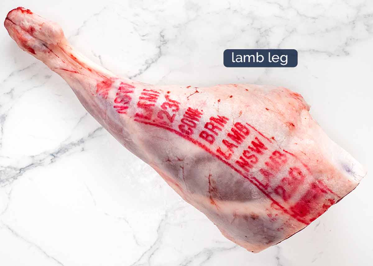 Raw lamb leg