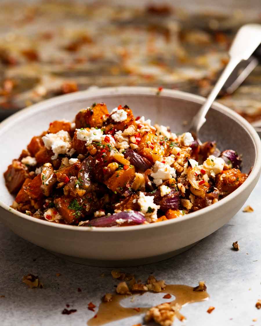 Bowl of Maple Chilli Roasted Pumpkin