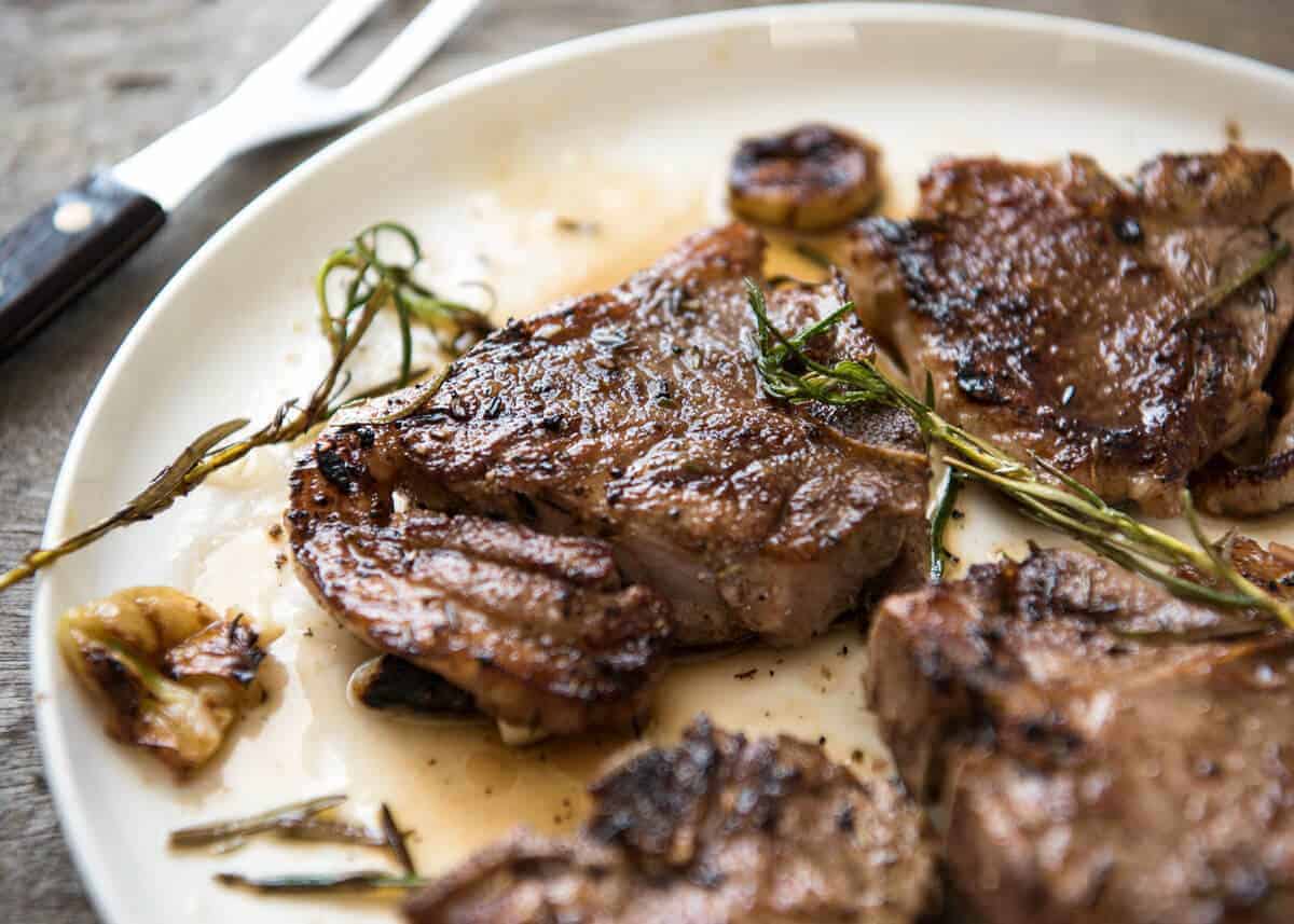 Rosemary Garlic Grilled Lamb Chops - A simple marinade infuses this with fantastic flavour! Use the marinade for any quick-cooking cut of lamb - chops or steaks. recipetineats.com