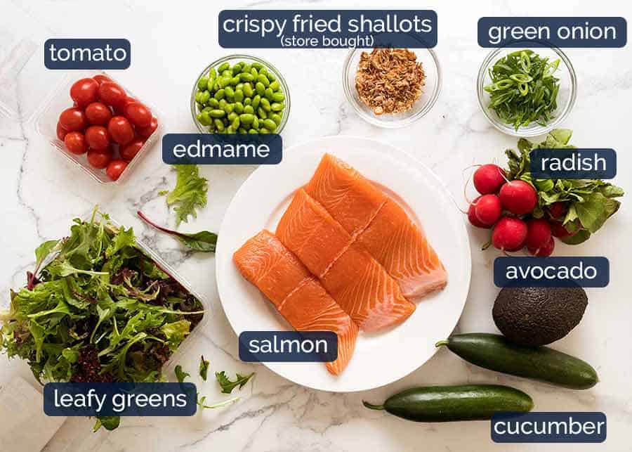 Salmon Salad ingredients