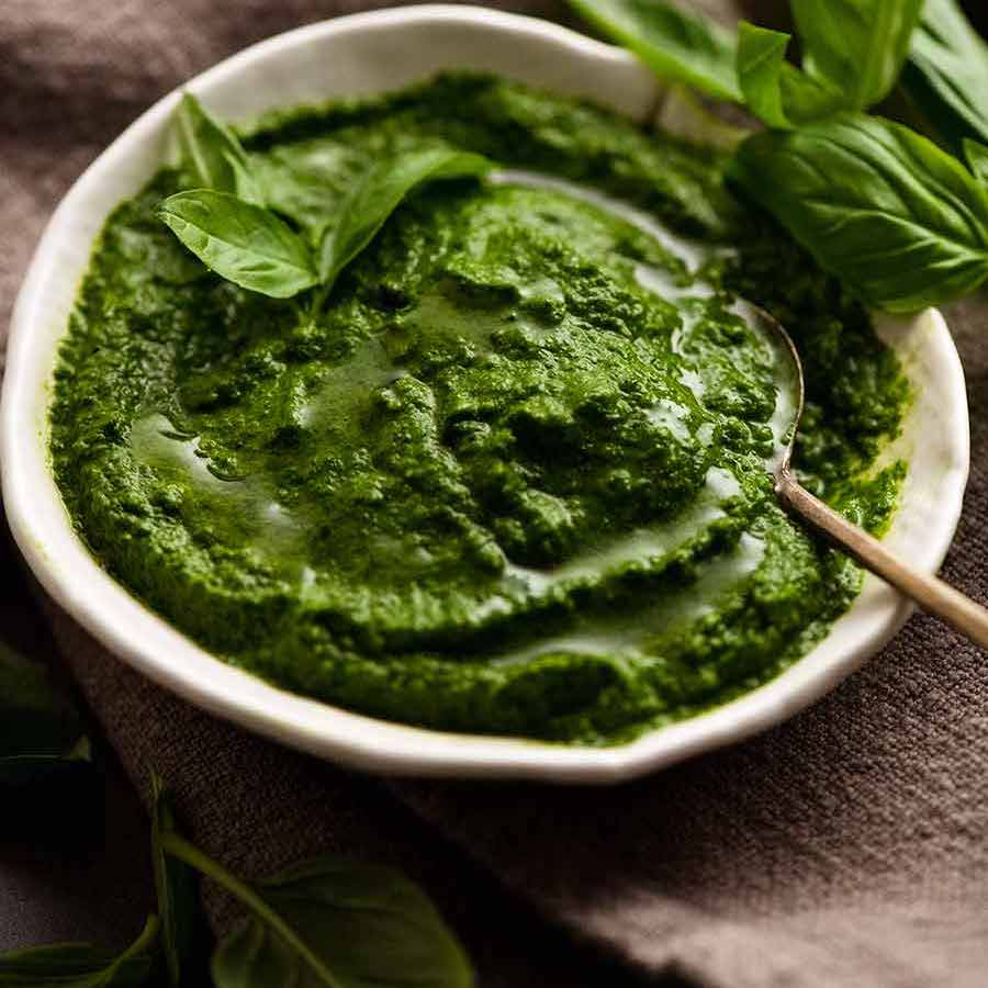 Salsa Verde in a dish ready to be served